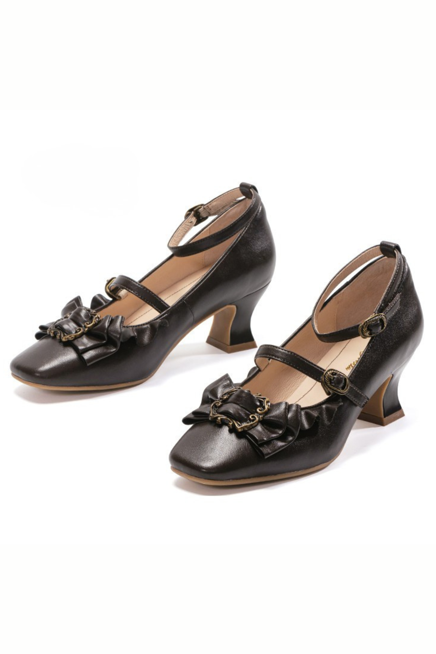 レザーリボンフリルロリータヒール