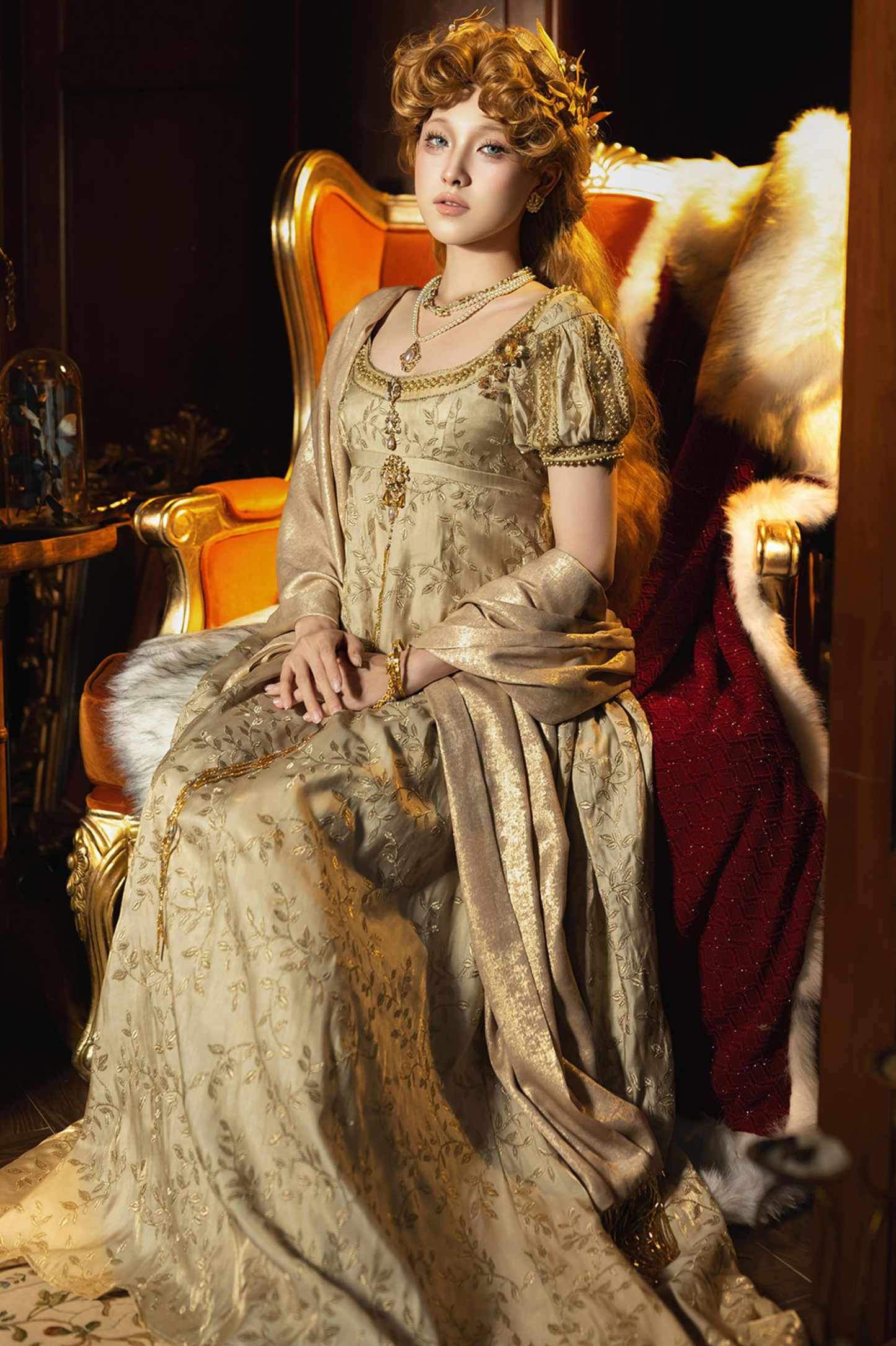 Twilight Elegant Lolita Dress + Shawl + Brooch + Bag