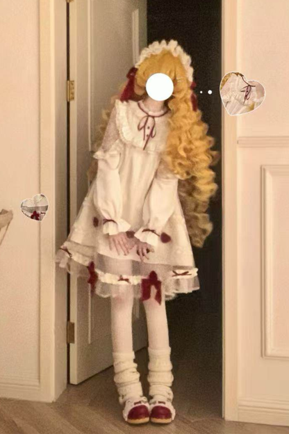 Strawberry Cream Doll Lolita Dress + Strawberry Ribbon
