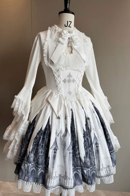 Gothic Lolita Jumper Skirt + Dark Top + Girdle