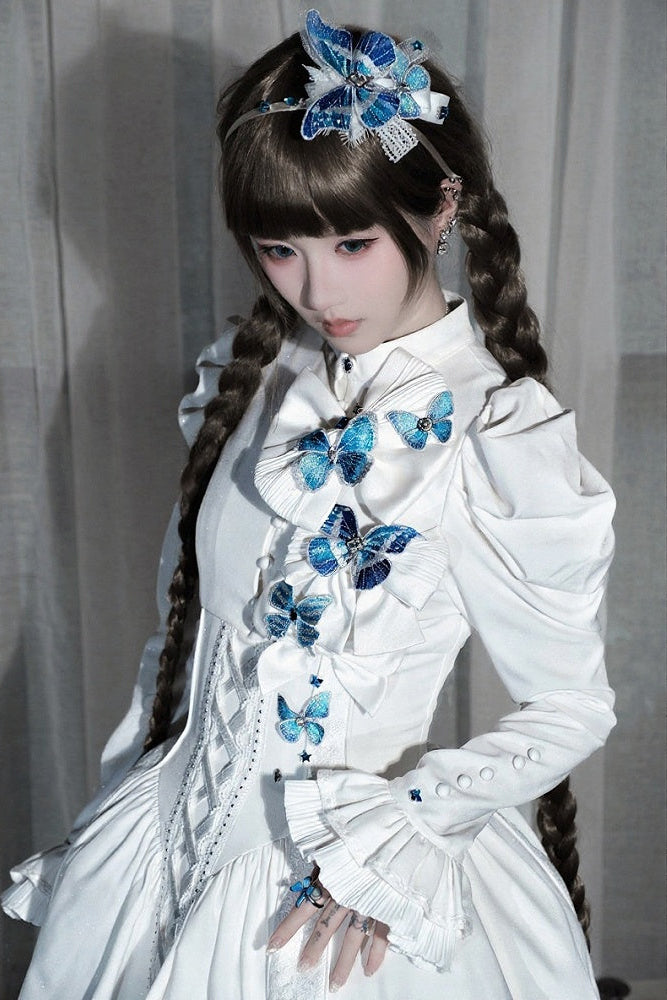 [Vorbestellschluss: 10. Monat, 14. Tag] Schwarz/Weiß Gothic-Lolita-Schmetterlingsschleifen-Serie Accessoires(Haube/Spitzen-Kopfschmuck KC/KC/4 Arten von Fotorahmen/Fotorahmen-Set)