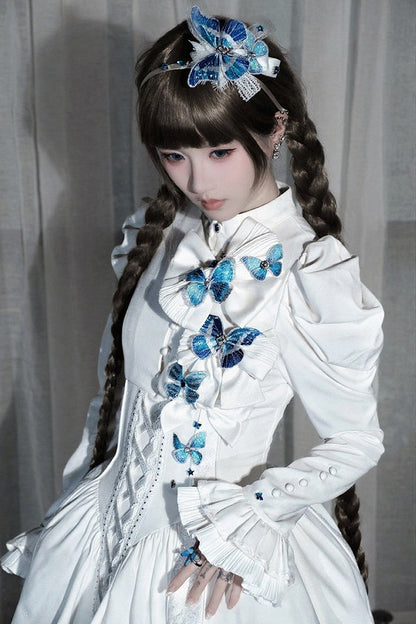 [Vorbestellschluss: 10. Monat, 14. Tag] Schwarz/Weiß Gothic-Lolita-Schmetterlingsschleifen-Serie Accessoires(Haube/Spitzen-Kopfschmuck KC/KC/4 Arten von Fotorahmen/Fotorahmen-Set)
