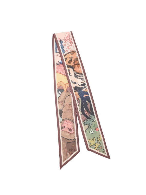 Retro animal vest + half pants + shirt + animal scarf