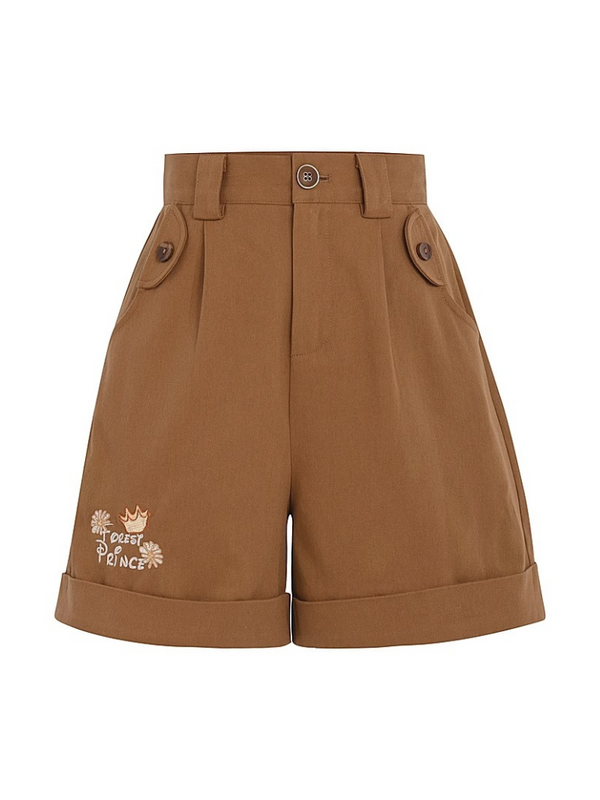 Retro animal vest + half pants + shirt + animal scarf