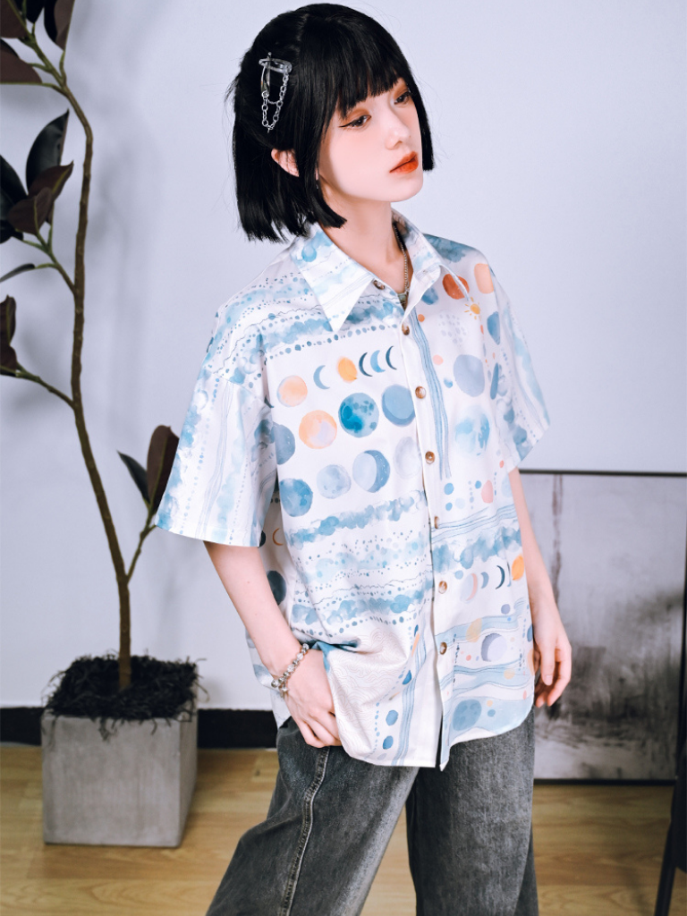 Retro Colorful Art Summer Over-Shirt