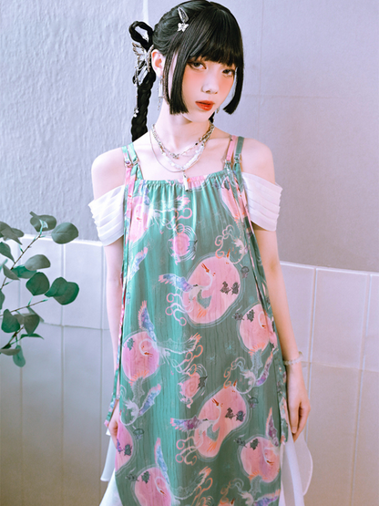 Loose Design China Print Dress