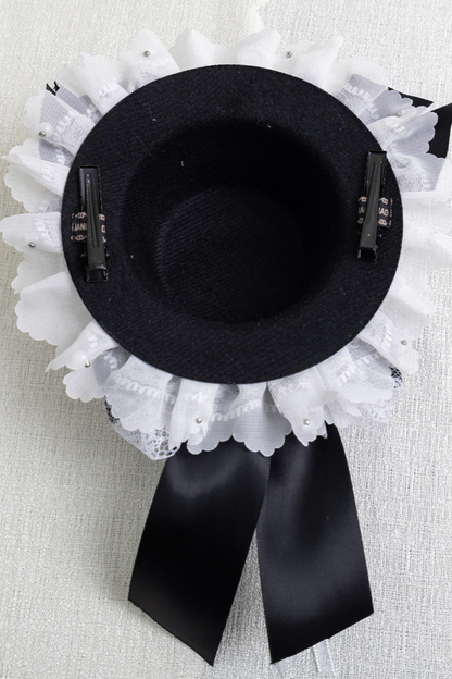 エレガントロリータボンネット+ヘアバンド+リボンクリップ+ハットクリップ+スリーブ