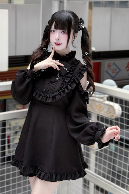 ローズプリンセスオフショルダーフリルリボントップス