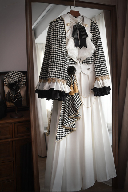 【予約商品】チャーチクワイアゴシックロリータハウンドストゥースドレスアンドプリンススーツフルセット＋コンプリートセット＋ハット