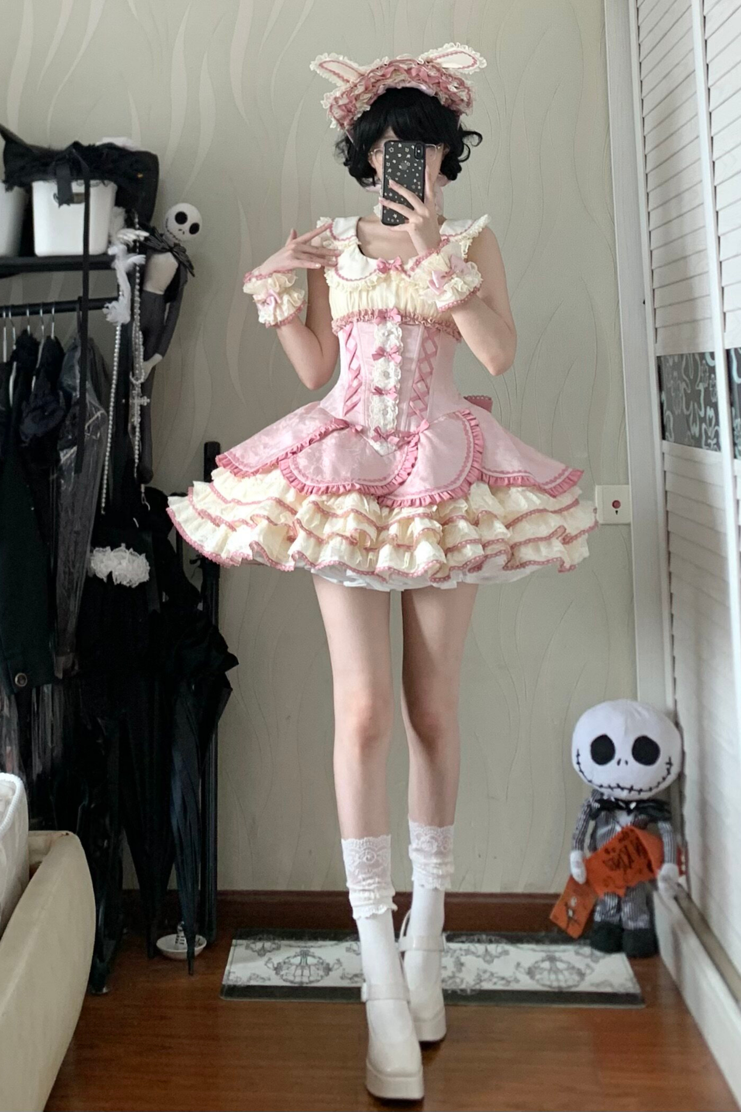 Magical Girl Lolita Dress + Bonnet + Pendant + Sleeves