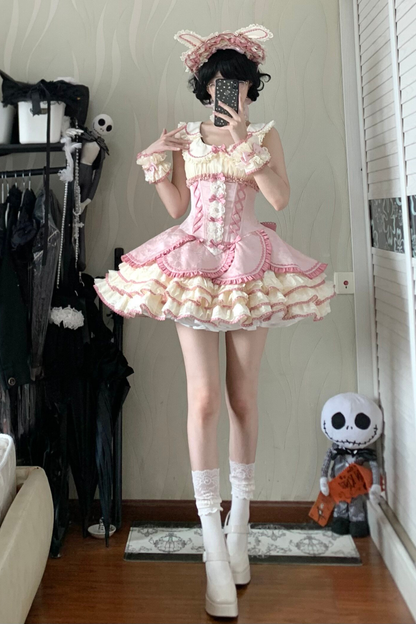 Magical Girl Lolita Dress + Bonnet + Pendant + Sleeves