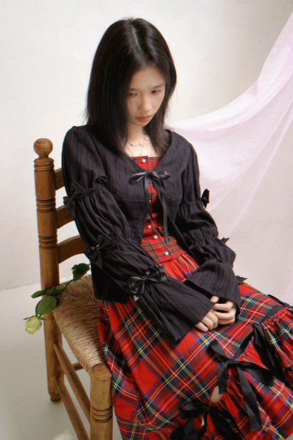 Polka Dot Plaid Blouse