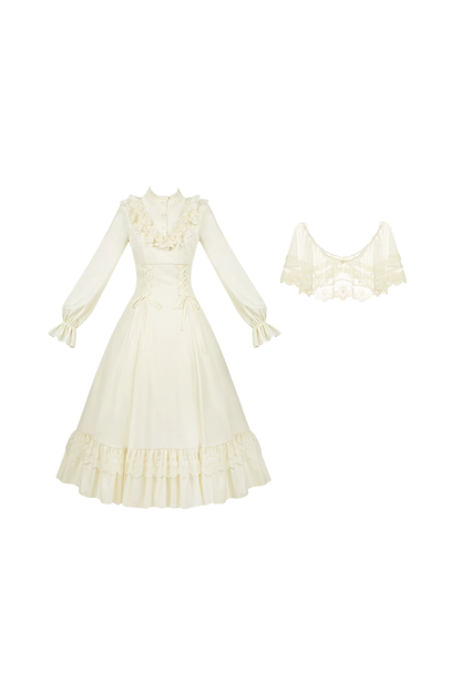 Elegant Dress + Shawl + Ribbon + Headdress