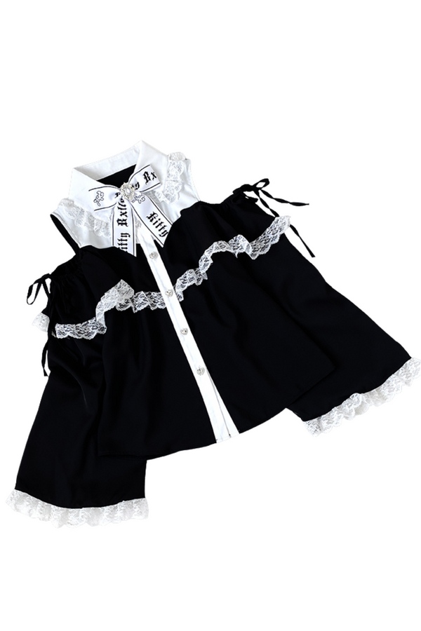 [Pre-Order] Off-Shoulder Princess Sleeve Mine Shirt