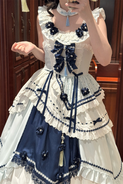 [3월 18일 예약마감] 차이나 드림 원피스 + 점퍼 스커트 + 소매 + 레그 워머 + 머리띠 + 칼라 + 클립 + 리본 + 공주 소매