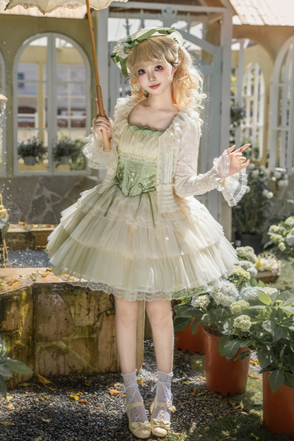 フライングジュピターロリータジャンパースカート+カーディガン+ハット