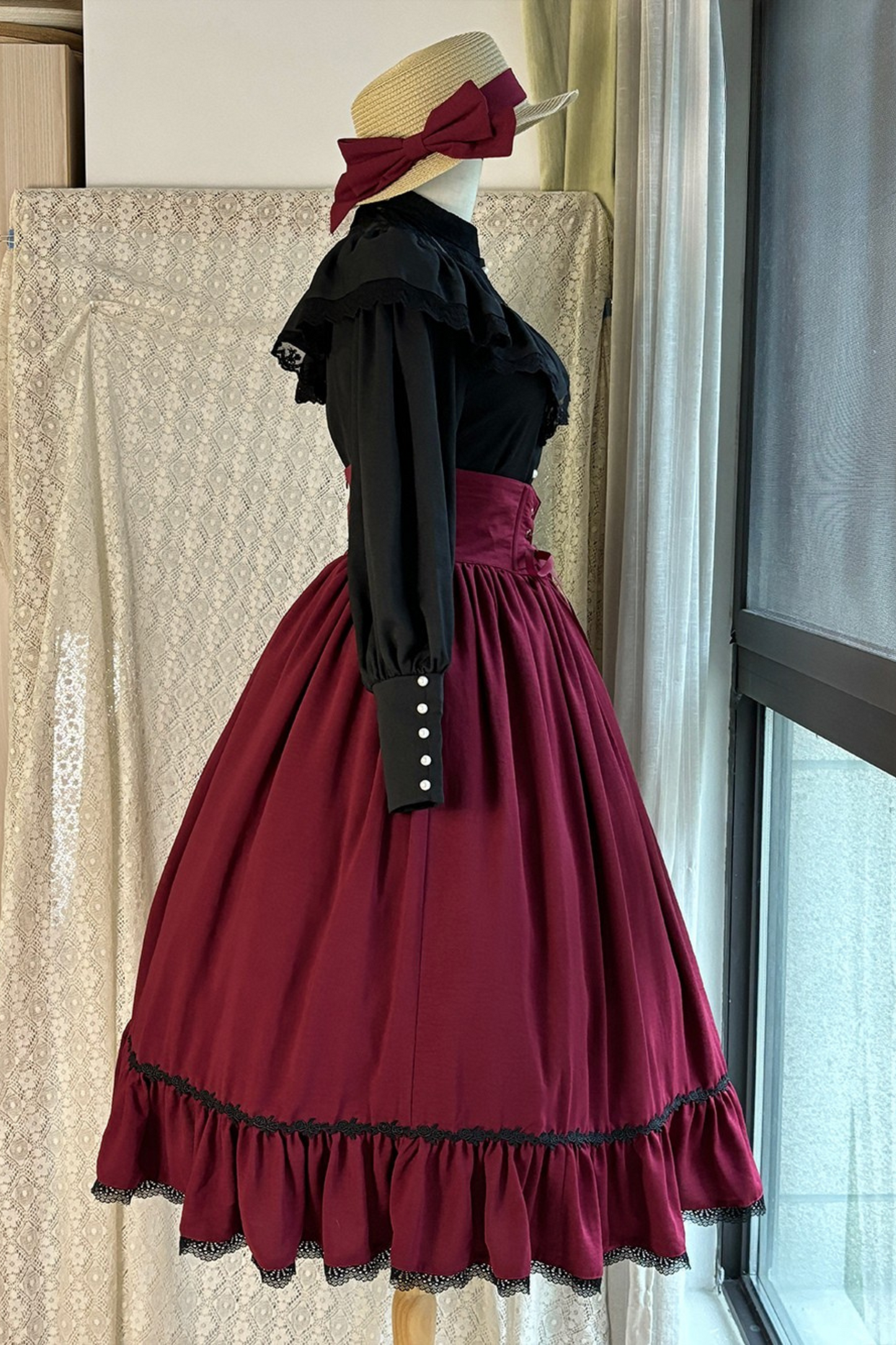 Ketch Wild Rose Stand Collar Lolita Blouse