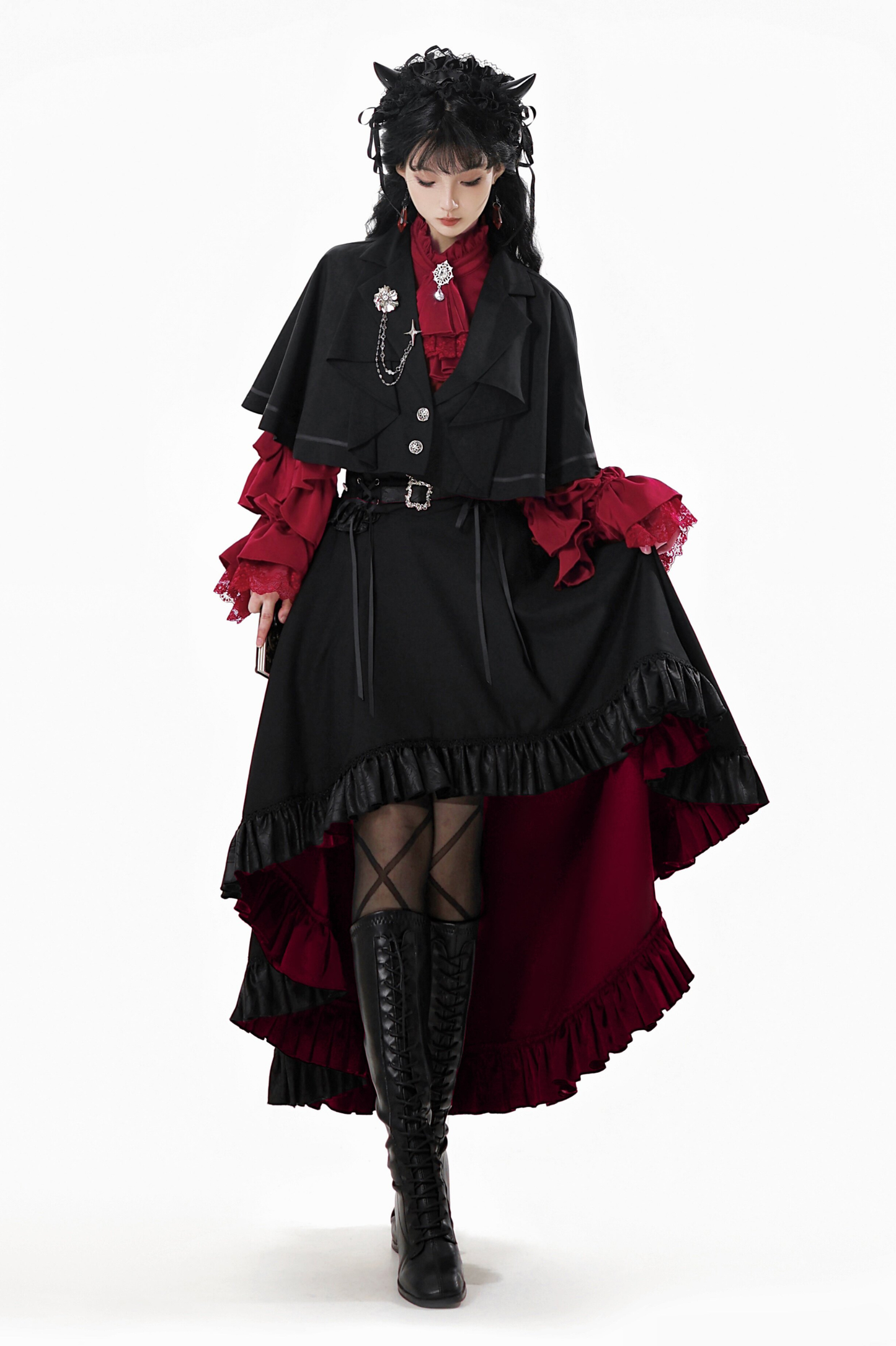 [2월 16일 예약마감] 클래식 로리타 셔츠 + 언밸런스 스커트 + 피쉬테일 스커트 + 반바지