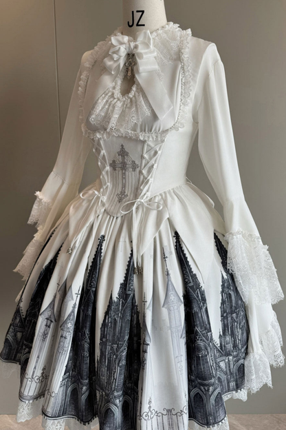 Gothic Lolita Jumper Skirt + Dark Top + Girdle