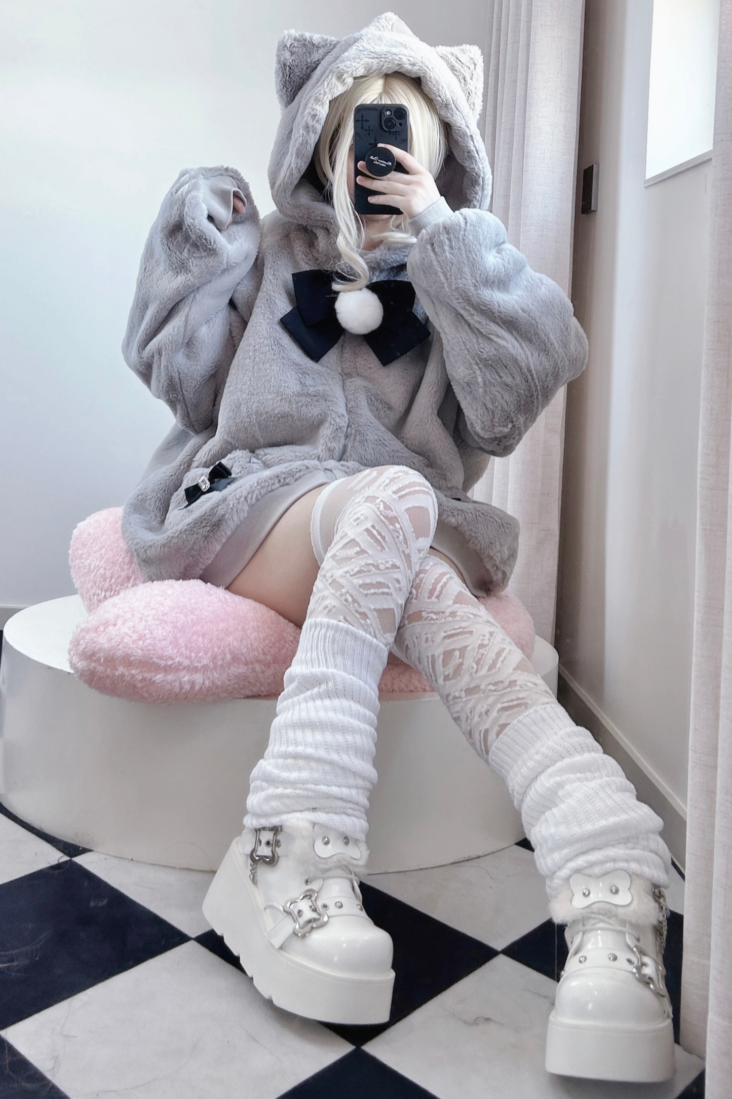 猫耳ぬいぐるみフードジャケット