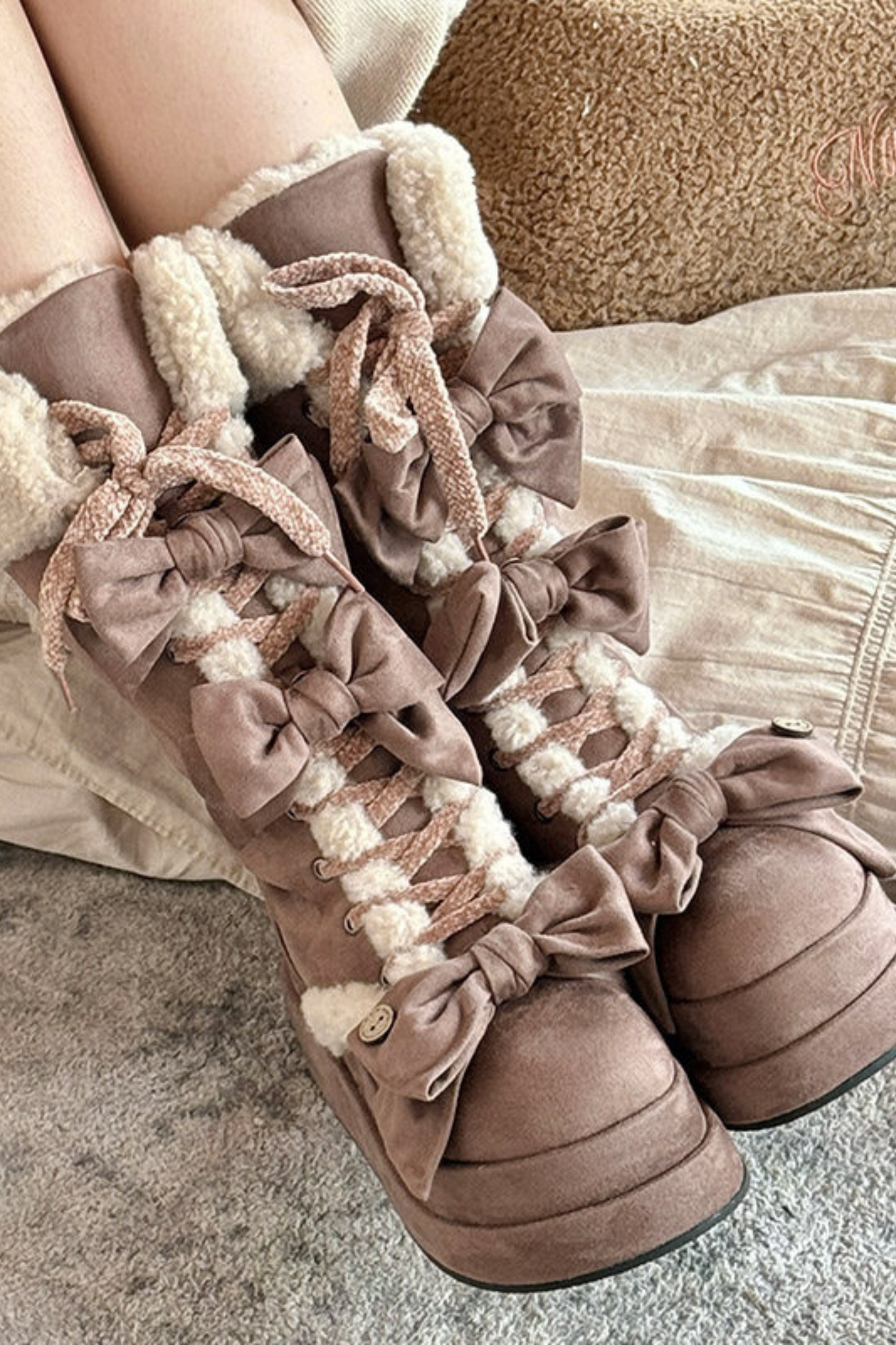 リボンロリータスノーブーツ