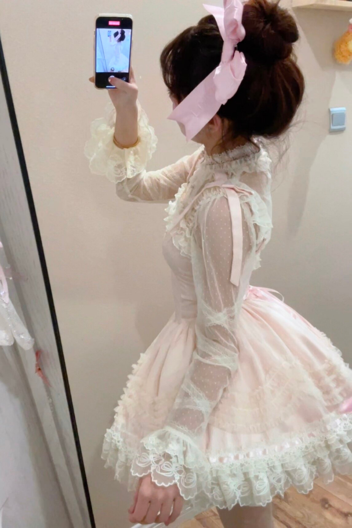 甜美珍妮蘿莉塔吊帶裙+項鍊+帽子+髮帶