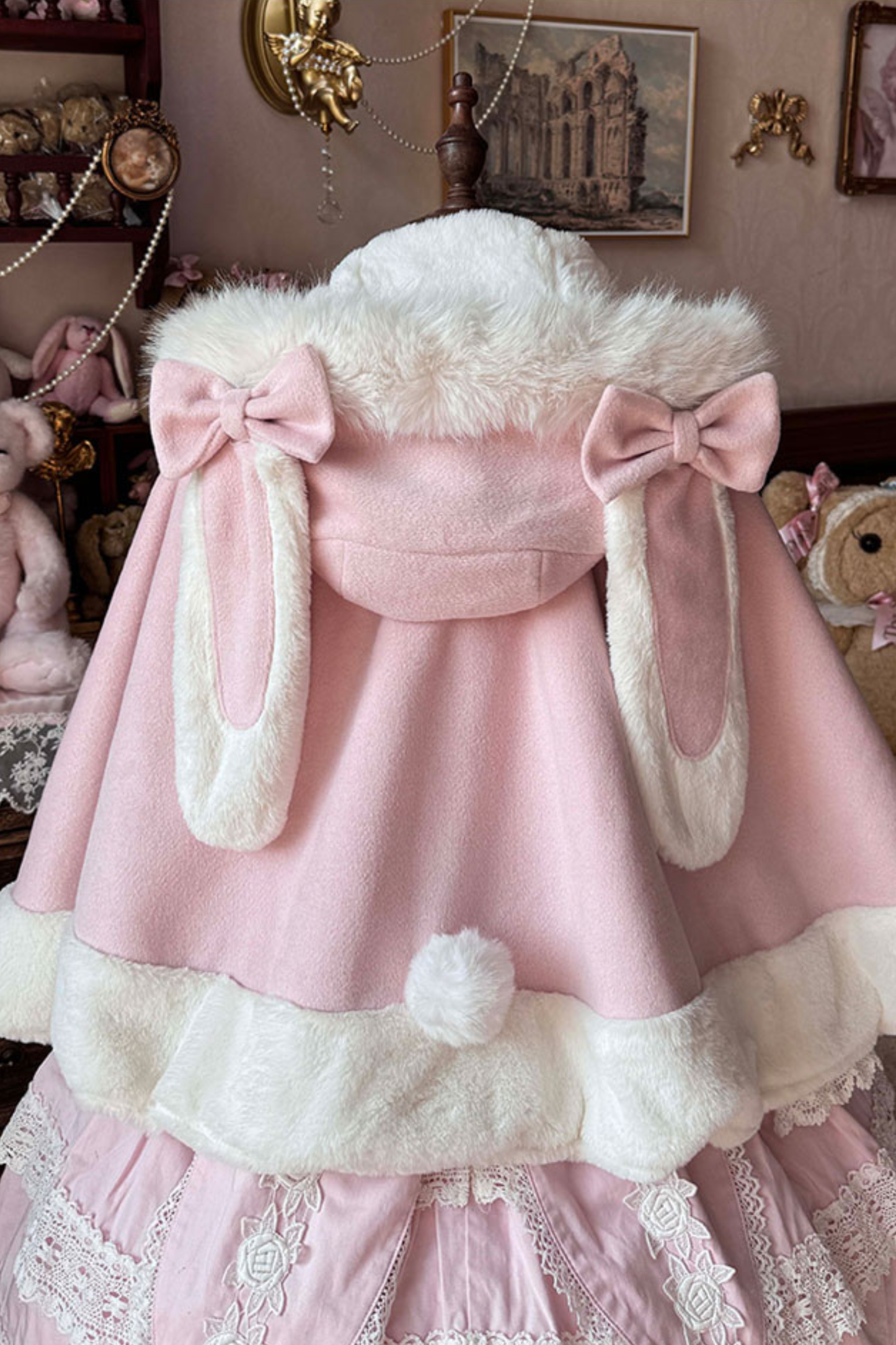 ファーバニーフードマント