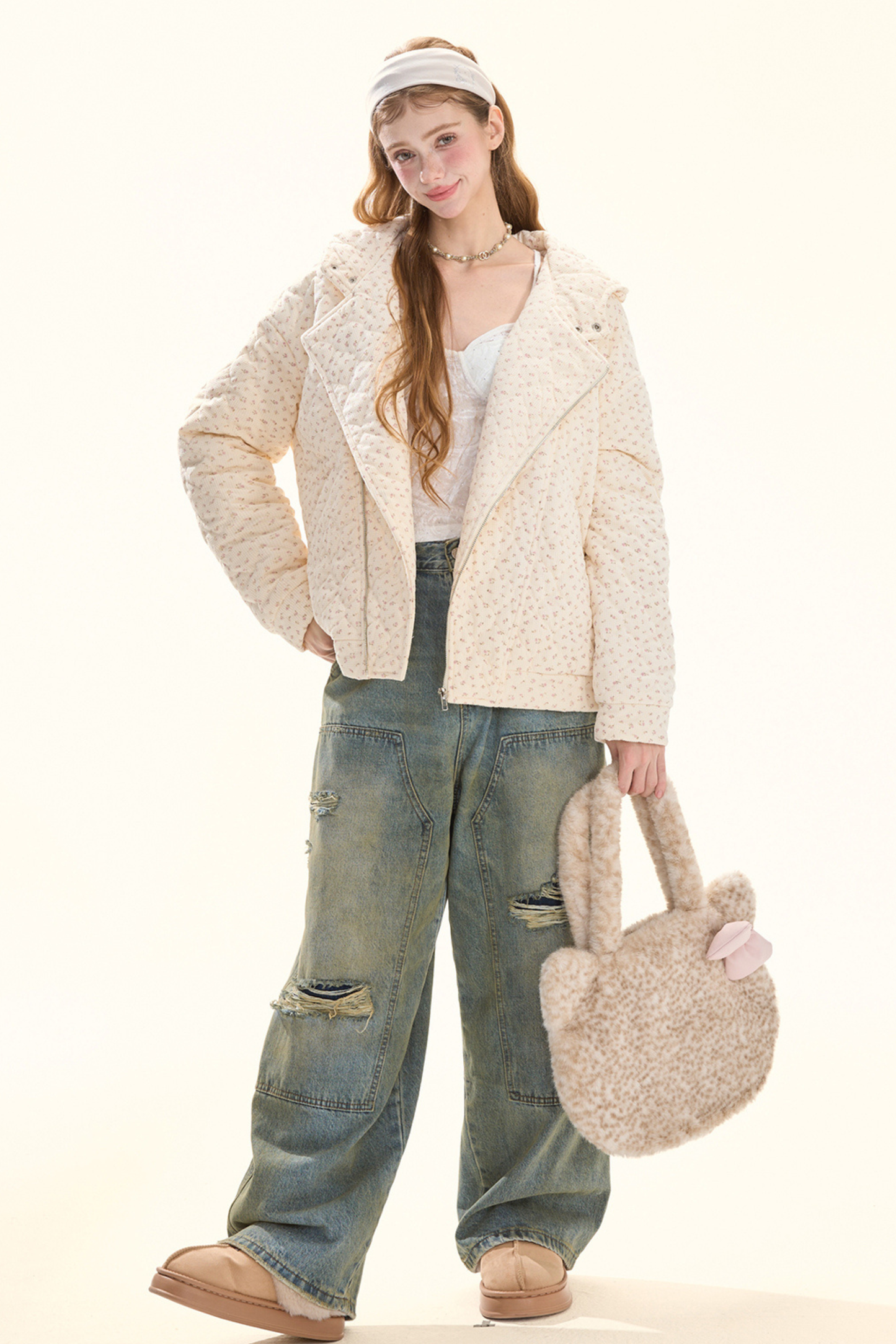 ウォッシュレトロデザインデニムパンツ