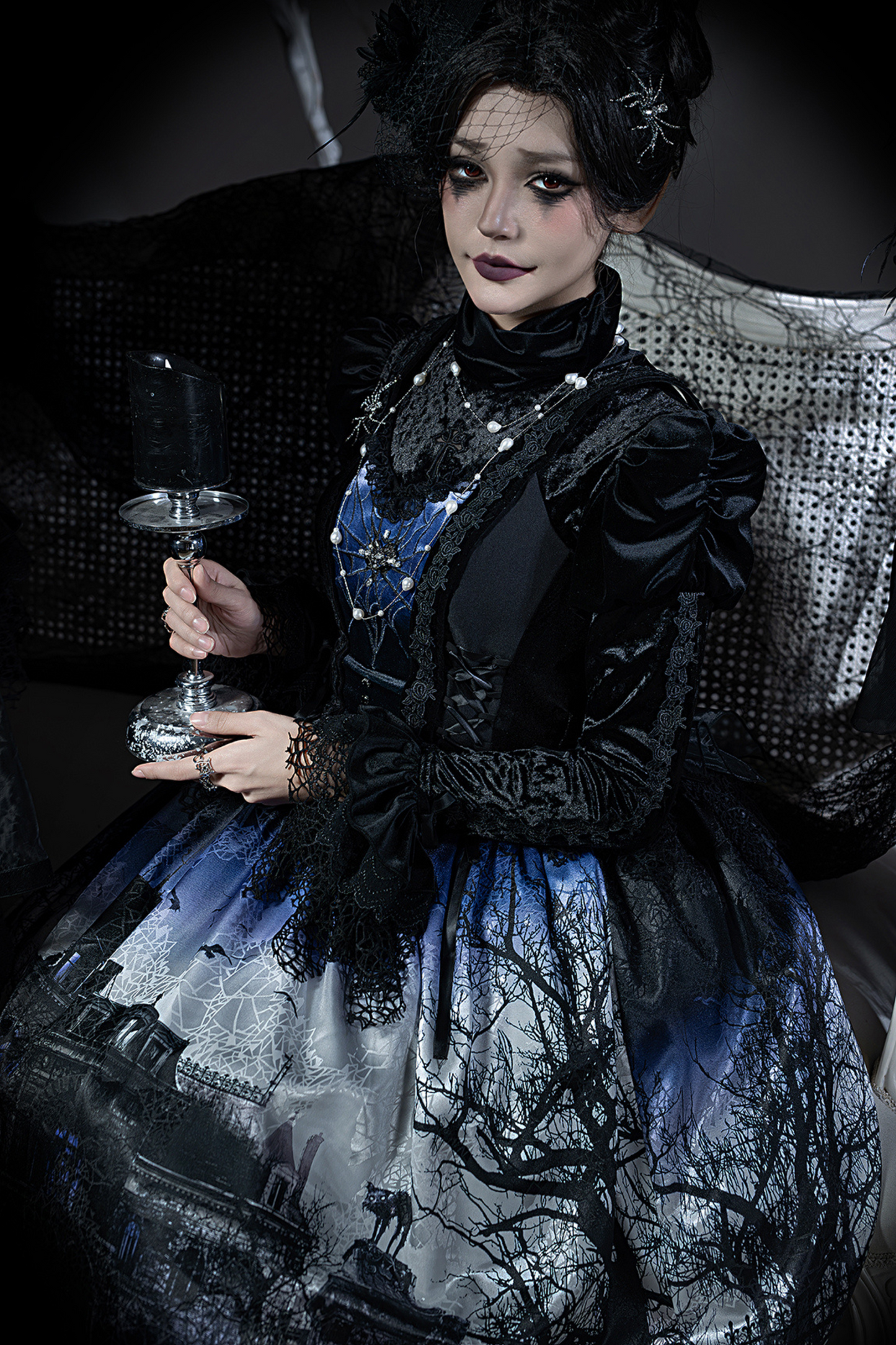 Velvet Patchwork Camisole Dress