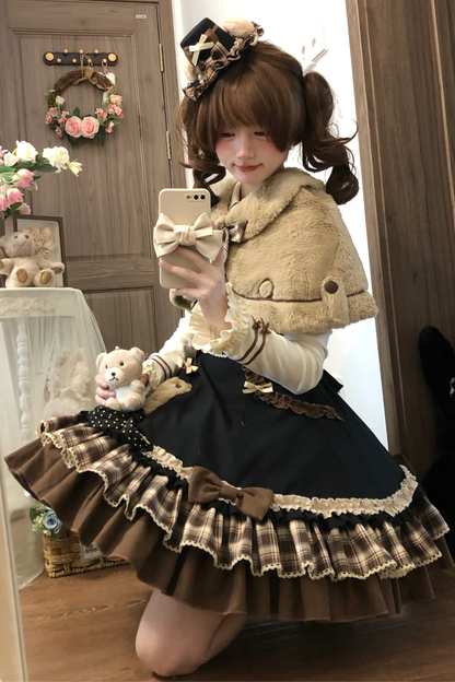 Bear Lolita Jumper Skirt + Top + Cape + Hat