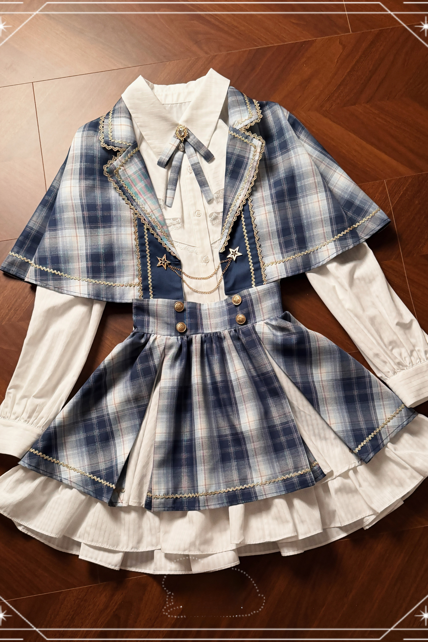 スターライトアイドルコスプレケープ+シャツ+スカート+レッグウォーマー