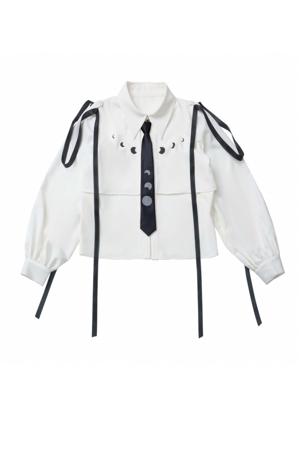 モードリボンシャツ＋コルセット＋ティアードスカート＋レッグウォーマー