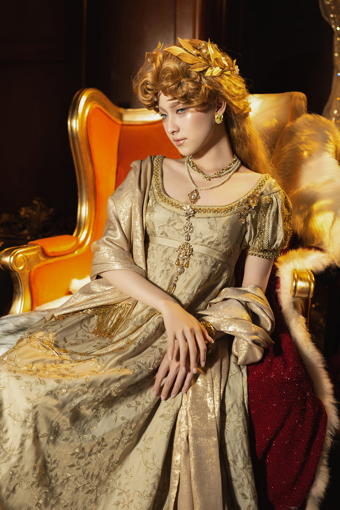 Twilight Elegant Lolita Dress + Shawl + Brooch + Bag