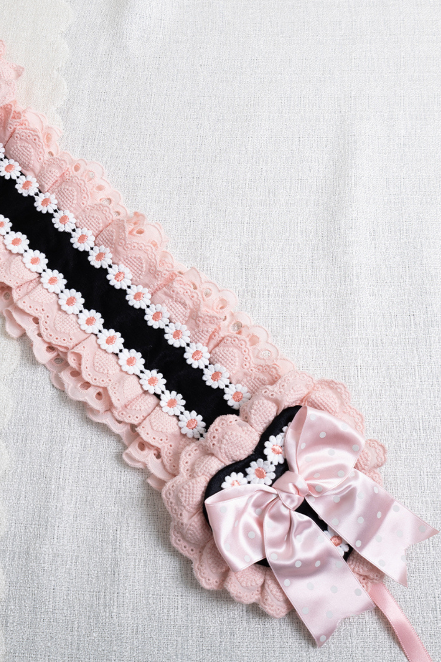 フリルリボンボンネット+ヘアバンド