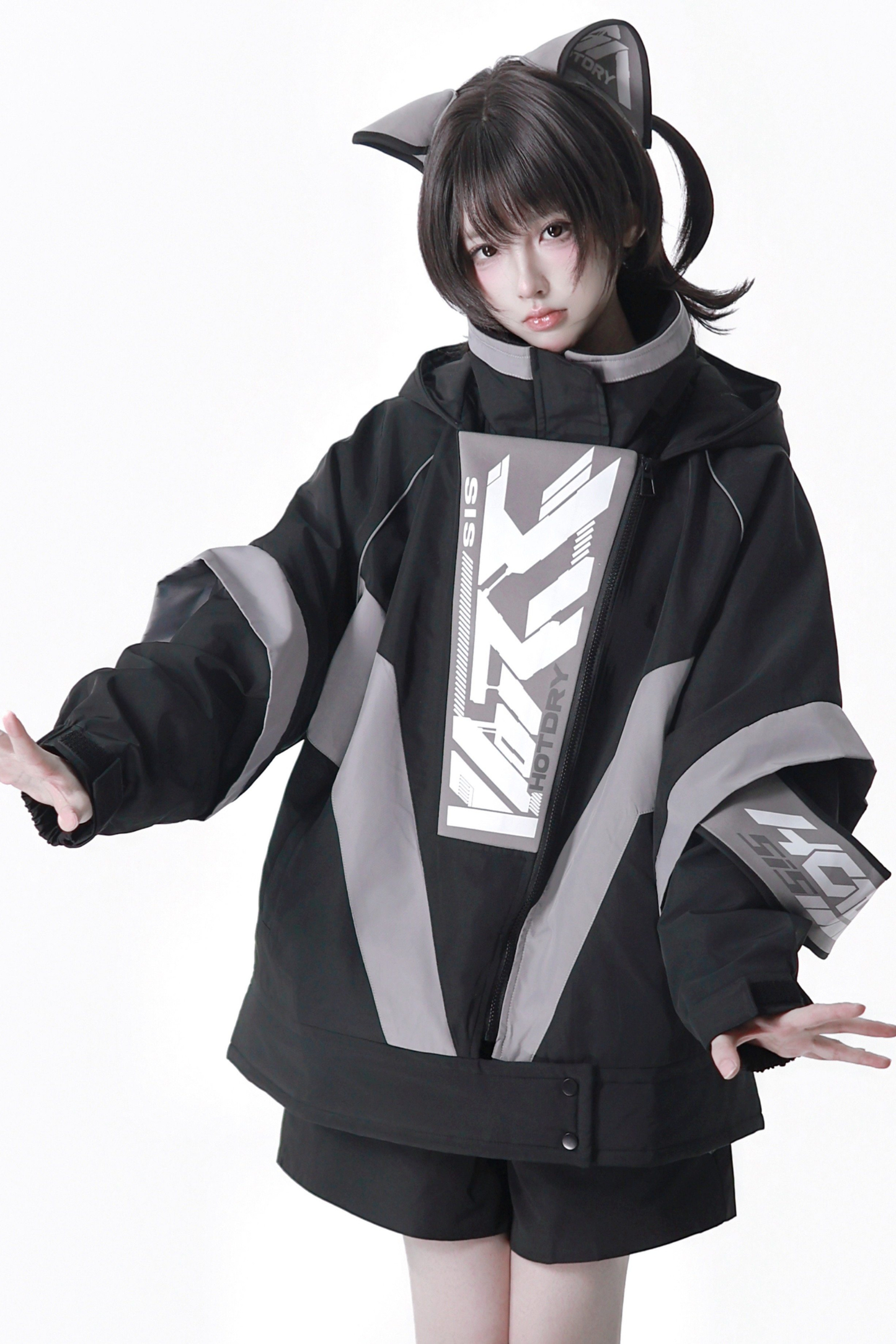 Cyber Loose Jacket + Pants + Leg Warmers + Cat Ear Headband