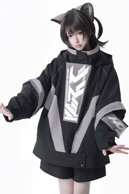 Cyber Loose Jacket + Pants + Leg Warmers + Cat Ear Headband