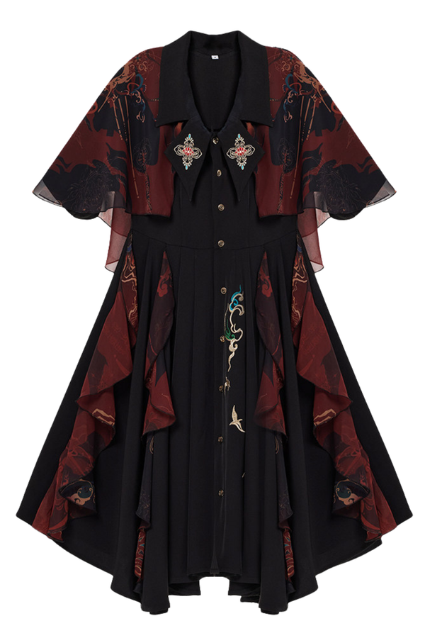 チャイナエンブロイダリードレス+ベルト+ガードル