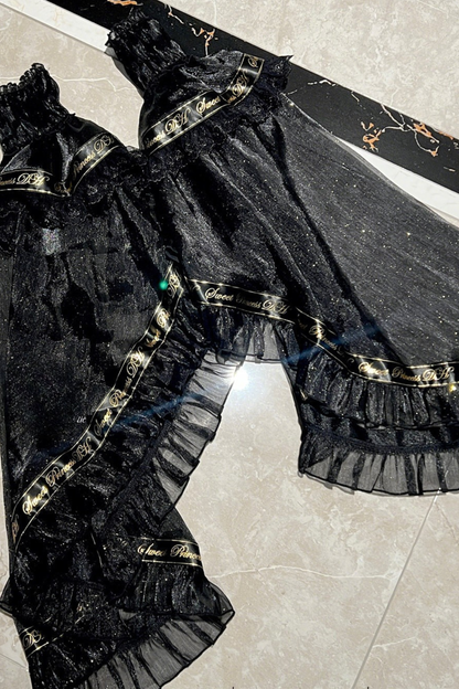 ゴールデンゴシックドレス+チョーカー+スリーブ+バッジ