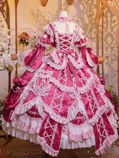 【2月22日予約締切】アンティークベリーローズロマンティックファンタジーロリータロングドレス