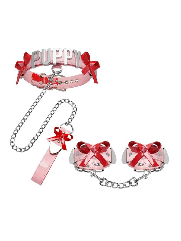 American Logo Patent Leather Accessory Set