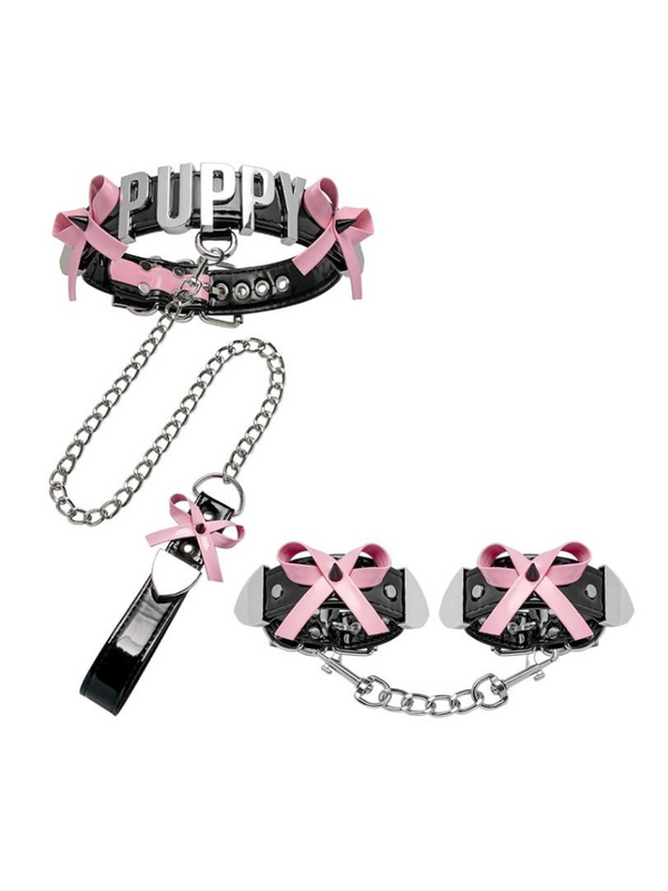 American Logo Patent Leather Accessory Set