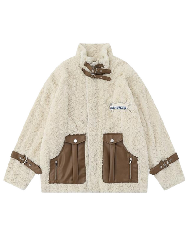 ベルトハイネックボアポケットジャケット