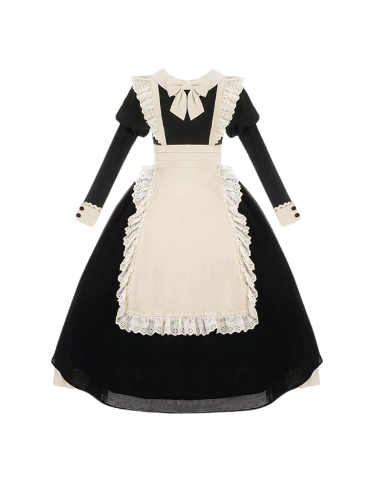 maid dress long Light Blue for Sale embodying a serene aesthetic Lopuck Maid Outfit for Women