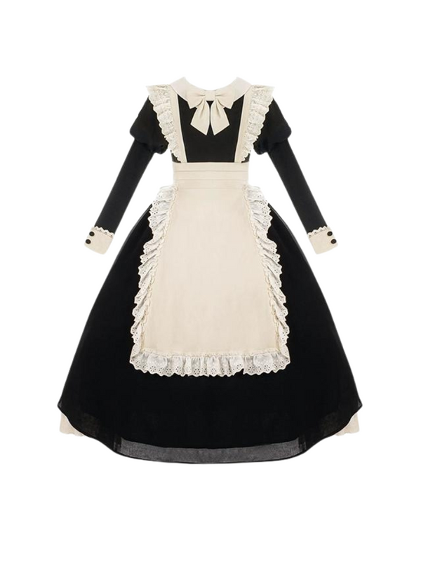 Pleated Lace Maid Dress