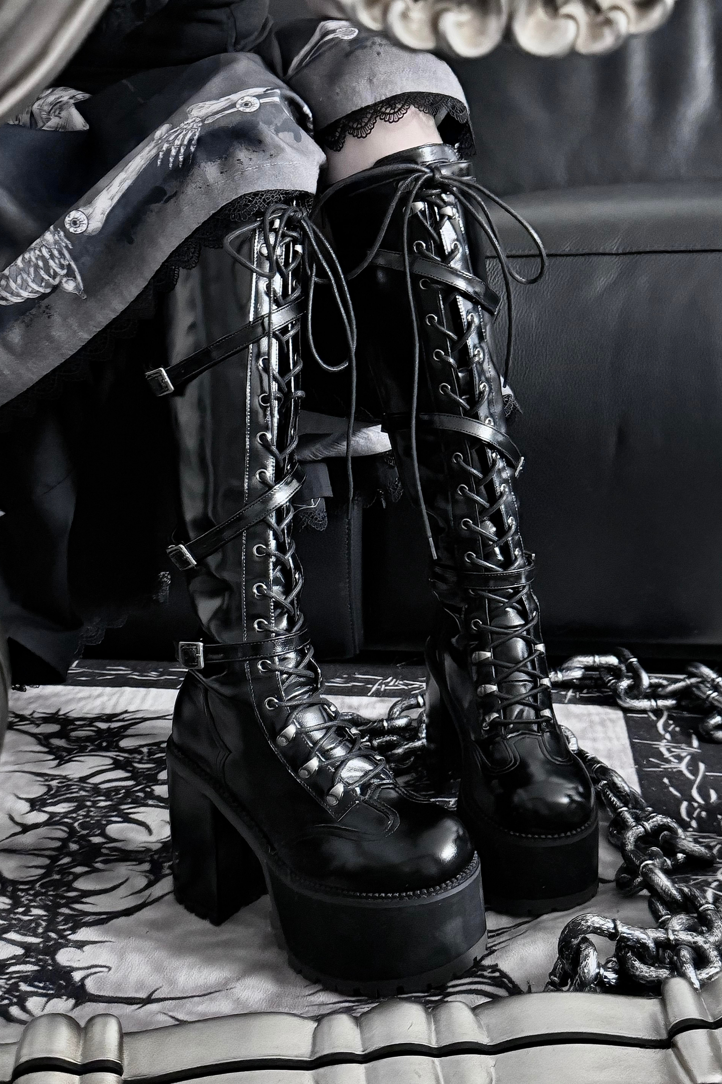 【4月4日予約締切】レースゴシックスエードレースアップブーツ