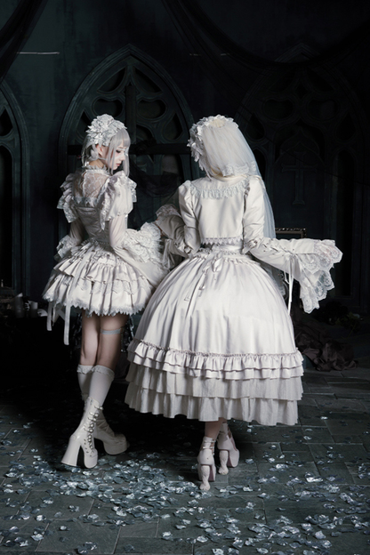 ゴシックロリータスカート+コルセット+ベール+ネックレス+ウエストチェーン
