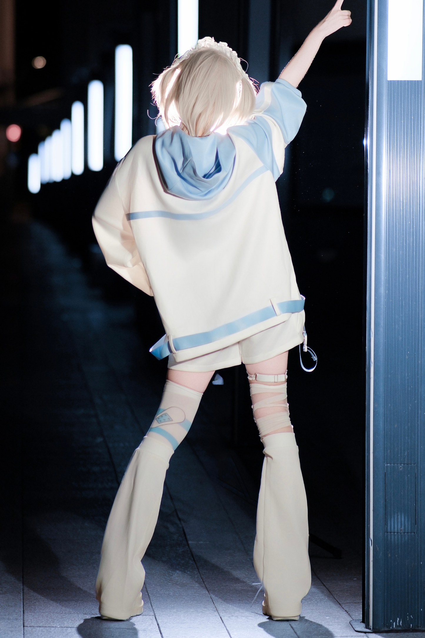 サブカルサイバージャケット+ショートパンツ+レッグカバー