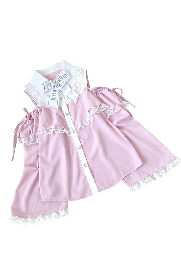 [Pre-Order] Off-Shoulder Princess Sleeve Mine Shirt
