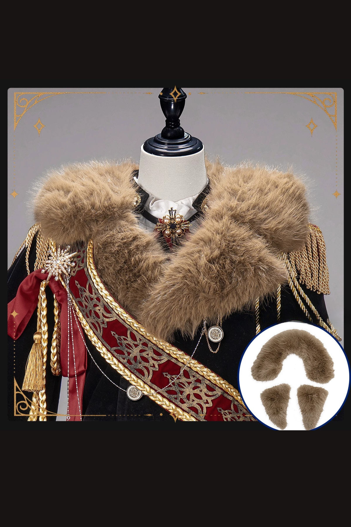 【12月7日予約締切】５ Colors Royal Prince-Style Military Lolita Series Accessories (Sash, Detachable Fur Collar)