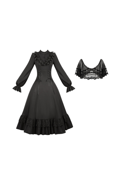 Elegant Dress + Shawl + Ribbon + Headdress